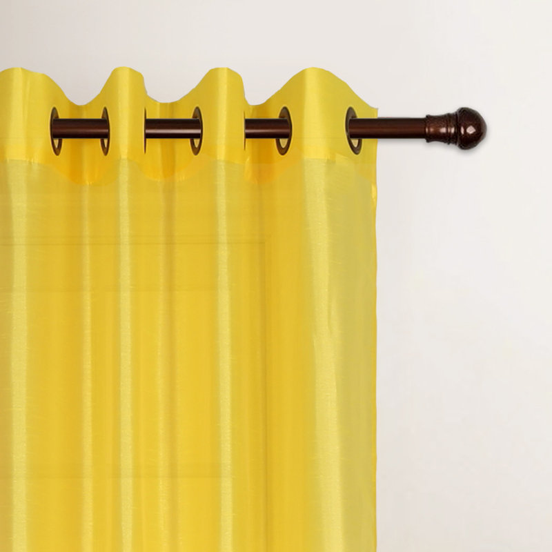 Diredra Polyester Semi-Sheer Curtains (Set of 2), Yellow
