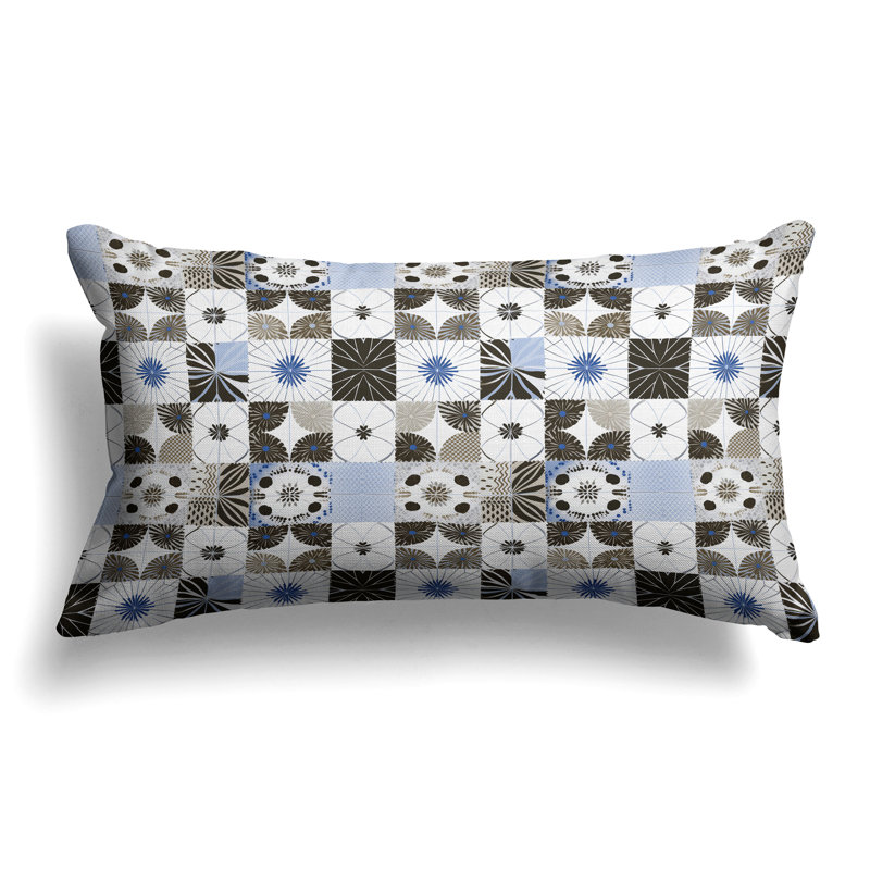 Coussin décoratif Zellige Dreamscapes, Bleu / blanc /brun