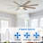 72" Large Modern Ceiling Fan w Wood Blades and LED Lights, Quiet DC Motor 6 Fan Speed w Remote-105851585