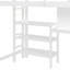 Lit mezzanine en bois avec tablettes, bureau et tableau d'écriture-465113270