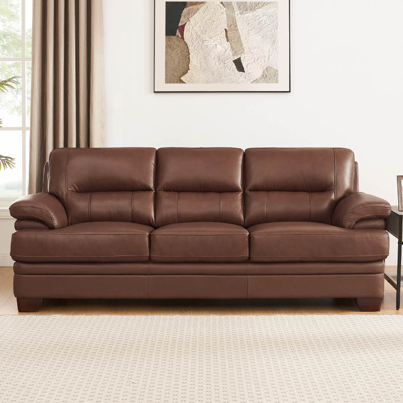 Ridhay Upholstered 88'' Sofa, Brown
