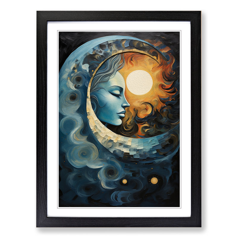 Moon Orphism Framed Print, Black Framed, 46cm H x 34cm W x 2cm D