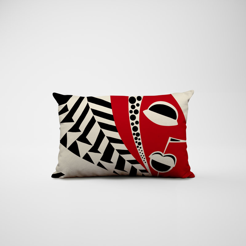 Housse et insert de coussin rectangulaire intérieur / extérieur en mélange de polyester / polyester Ikom, Rouge