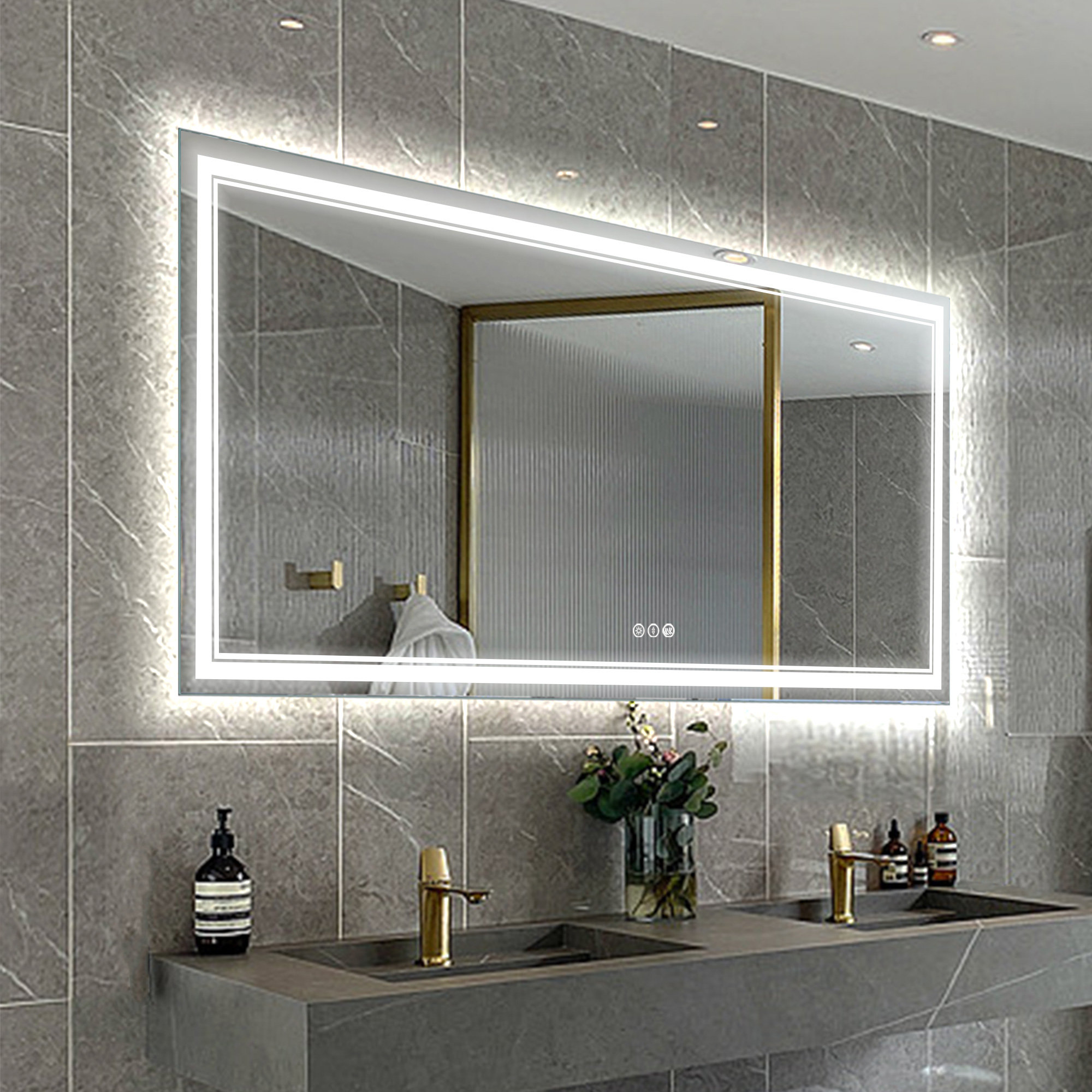 Latitude Run® 30 in. W X 36 in. H Frameless LED Bathroom Vanity Mirror