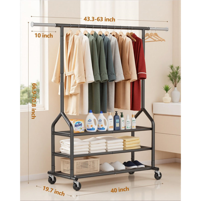 180cm Adjustable Portable Wardrobe
