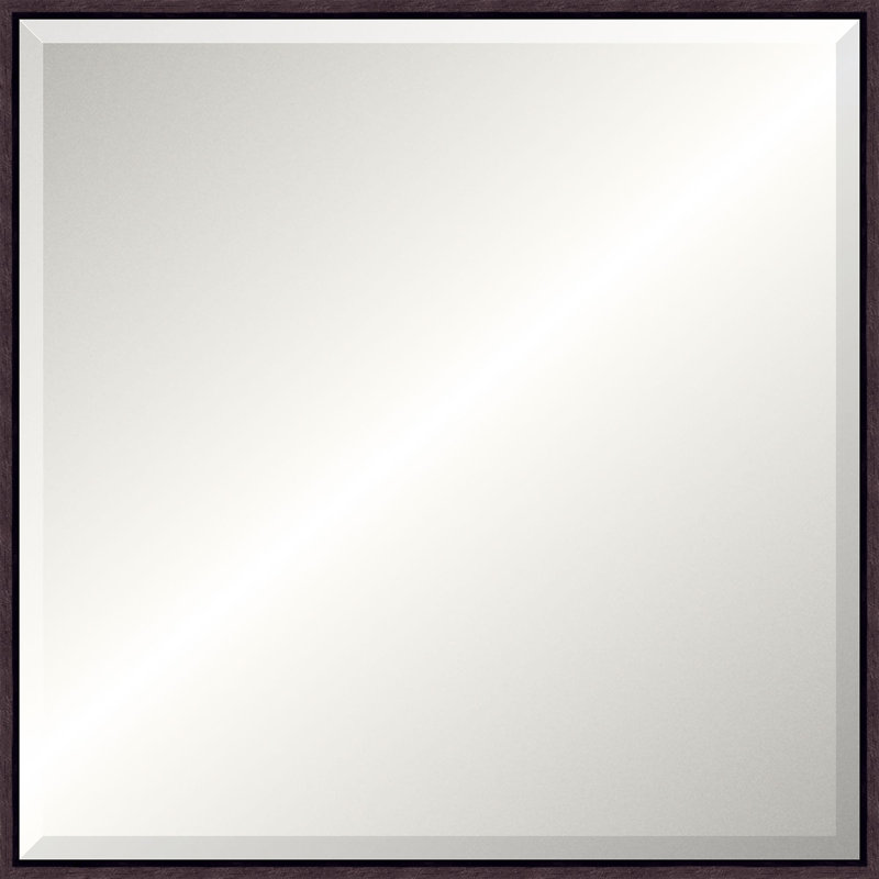 Floater 1 Solid Wood Beveled Mirror, 23.25" x 23.25", Square, Espresso