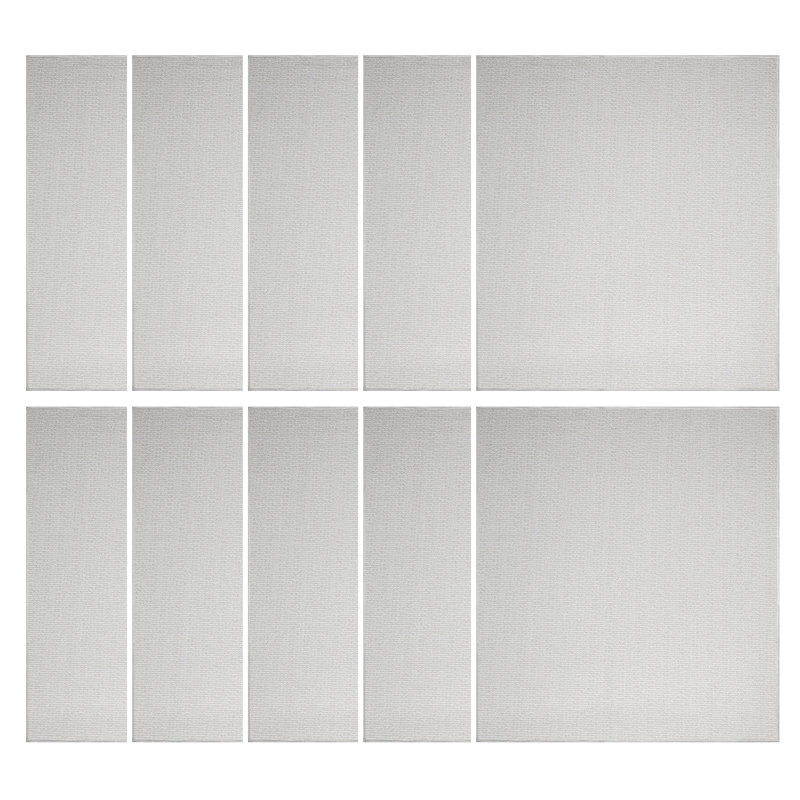 Ensemble de tapis de couleur unie touffetés à la machine de couleur crème ivoire, Carré 3 pi
