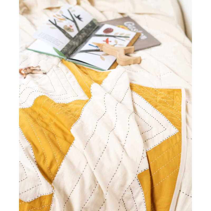 Quilted Throw Blanket, Mustard