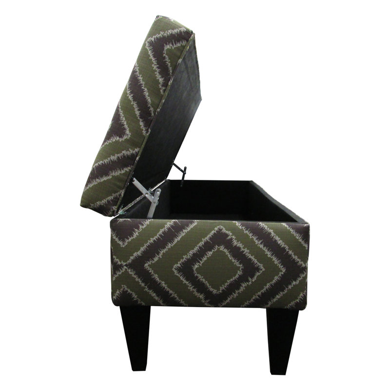 Regis Upholstered Storage Bench, Nouveau Amethyst/Geometric