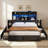 Sherell Queen Size Bed Frame with 4 Storage Drawers,Black-100845099-100845094