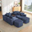 Canapé en U de 137,5 po, charge USB et sans fil, table basse avec porte-gobelet, canapé modulaire surdimensionné et mobile, repose-pieds mobile, sans assemblage, 6 sièges, velours côtelé-1188108126