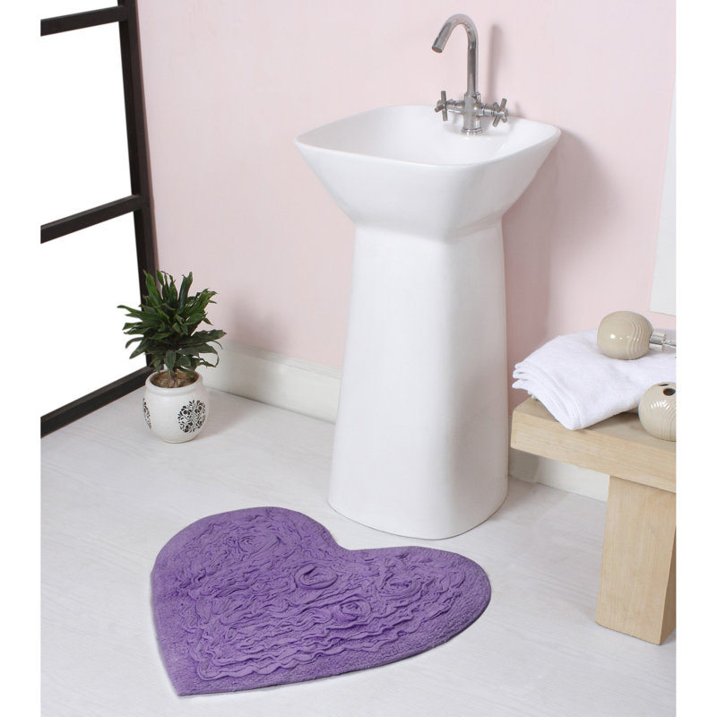 Tapis de salle de bain, L 25 po x L 25 po, Mauve