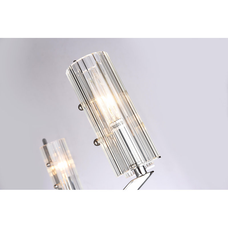 Lustre transitionnel en verre chromé 8 lumières