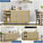 59" Fluted Sideboard Buffet Cabinet with Storage, Faux Marble Top and Metal Legs, Mid-Century Modern Console Cabinet for Dining Room, Living Room, or Entryway