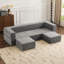 Canapé modulaire convertible avec 3 repose-pieds avec rangement Ebern Designs-748004475