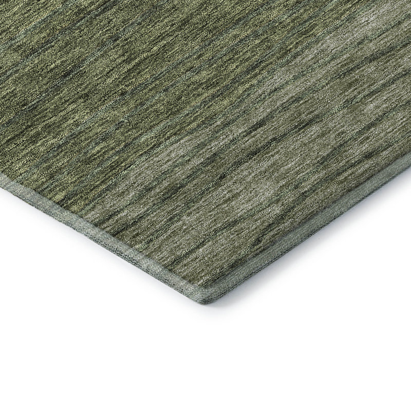 Tapis olive Tweedy lavable à la machine Premium, Rectangle 10 pi x 14 pi