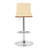 Mcmillon Swivel Adjustable Height Bar Stool with Pedestal Base in Faux Leather, Chrome, Walnut Wood-237213467