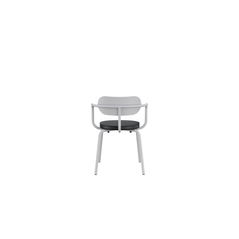 Chaise avec accoudoirs en métal Khylia, Noir, Aluminium blanc