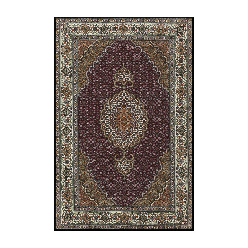 Tapis traditionnel rouge / vert Costigan, Rectangle 5 pi x 7 pi