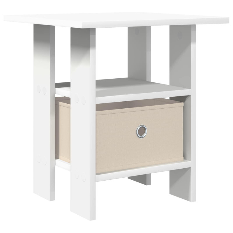 41cm W Composite Bedside Table, White