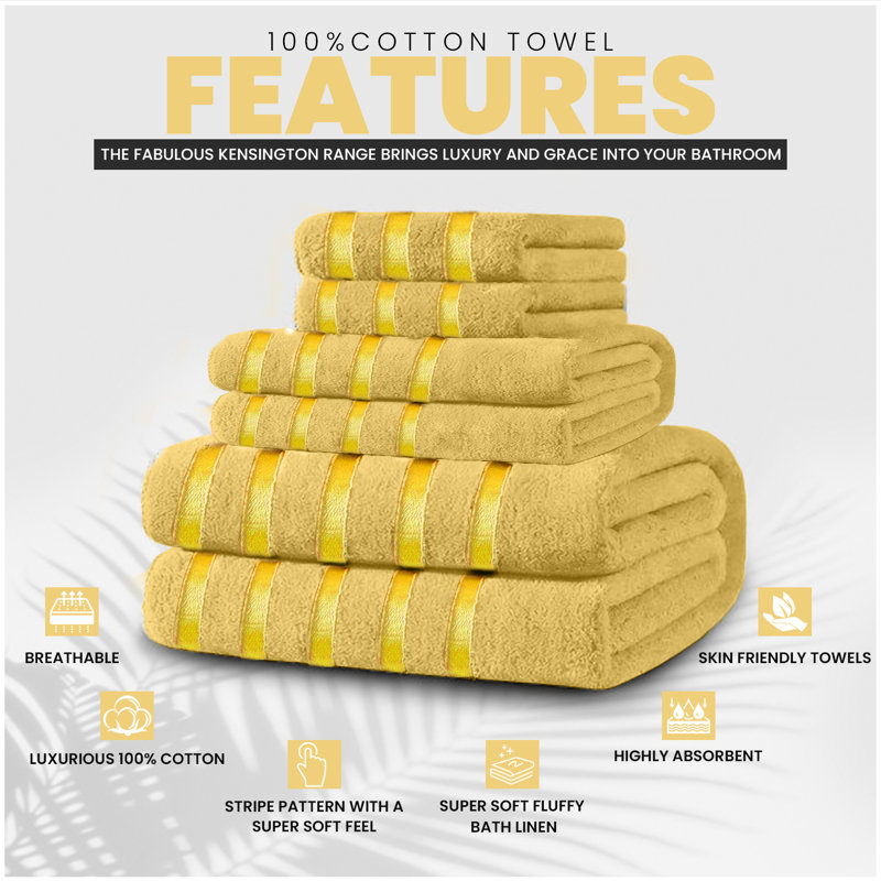 Kensington 100% Cotton Ultra Light Bath Sheet, Yellow