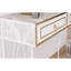Console à pieds en métal, base en bois blanche, 47 po Profondeur, 14 largeur, 35 hauteur de table avec pieds, couleur blanche,