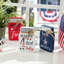 7"H Set Of 3 Patriotic/ Americana Wooden Mason Jar Table Decor