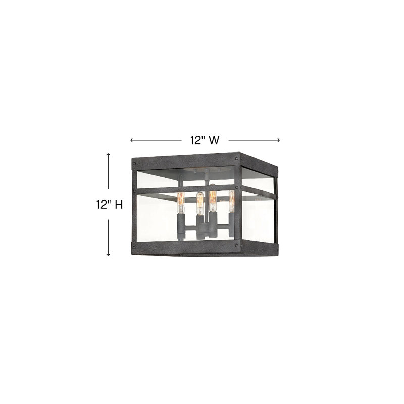 Porter 4-Light Outdoor Flush Mount, Aged Zinc