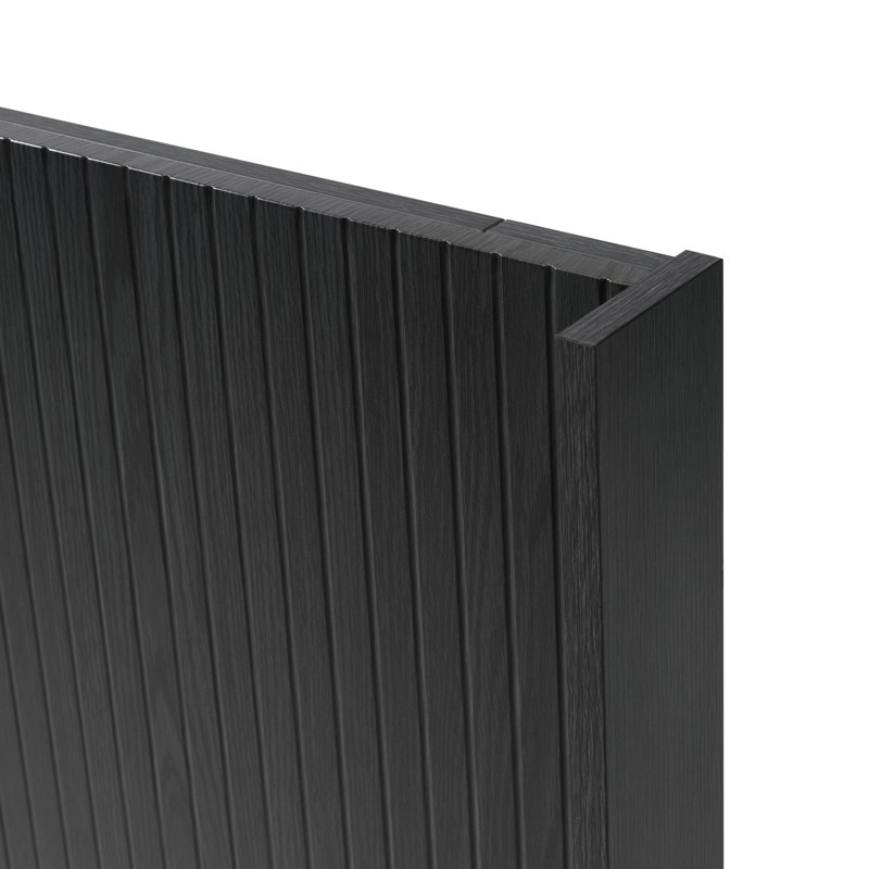 Queen Size 64.4" Wide Black Headboard, Modern Wall Mounted Fluted Wingback Design Schedule, Elegant Real Makeup, Contemporary 3d Configured Landscape, And Easy Assembly Endeavor Headboard