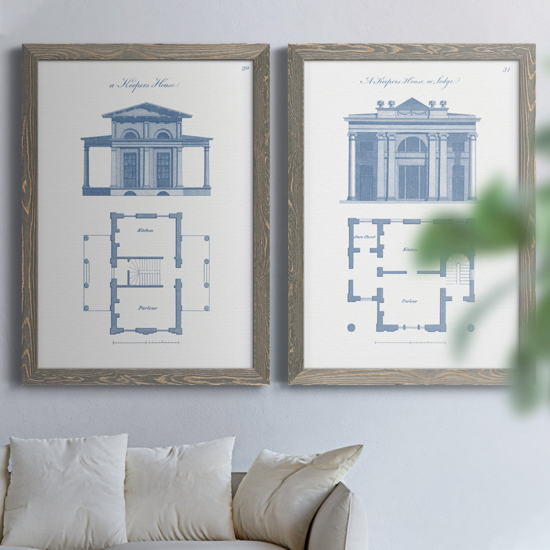 Garden Structures III - ensemble de 2 impressions encadrées, H 31,5 po x l 47 po x P 1,5 po, Toile avec cadre gris