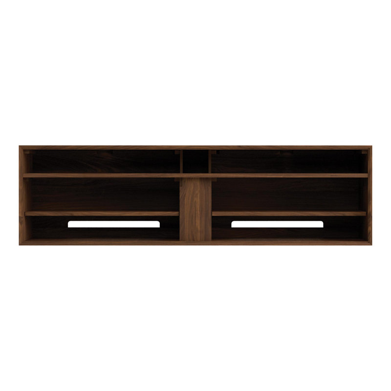 Wall Mounted Media Console, 18.75"H x 66.13"L x 19"W, Natural Walnut