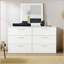 Commode modulaire à trois tiroirs Morgan en blanc, solution de rangement durable et extensible pour toute pièce-751022341