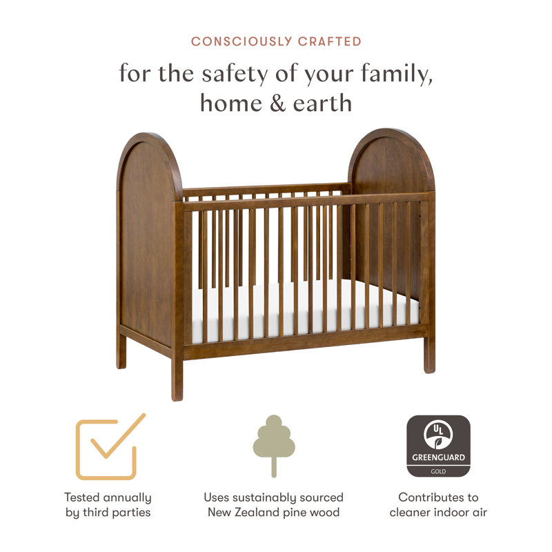 Bondi Cane 3-in-1 Convertible Crib, Natural Walnut