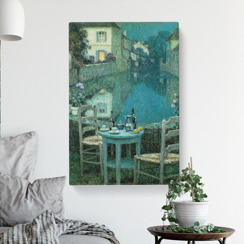 Small Table In Evening Dusk by Henri Le Sidaner - Wrapped Canvas Painting, 50cm H x 35cm W x 3cm D