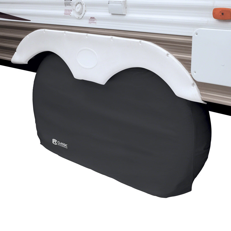 Enjoliveur de roue élastique Ayvrie, H 30 po x l 7 po x P 64 po, Noir