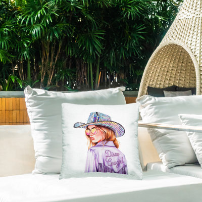 Coussin d'extérieur mauve disco par Amanda Greenwood