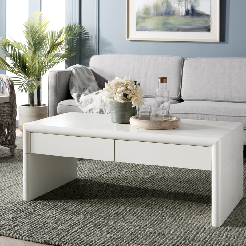 Table basse avec rangement Vandalia, Ivoire