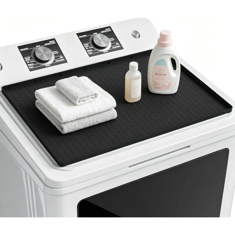 Tapis de protection pour sécheuse en silicone antidérapant, paquet de 1, noir, Black