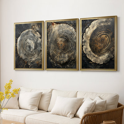 ABSTRACT Series CXCIX - Toile tendue avec châssis sur mesure - 3 pièces