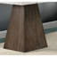 Table de bout carrée en bois de style contemporain avec base en marbre et plateau en noyer foncé et finition blanche
