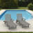 Outdoor Wood Texture Pool Reclining Lounge Chaise  With Wheels & Cup Holder (Set of 2)-1081756953