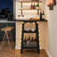 Îlot de cuisine avec rangement, table d'îlot à hauteur de comptoir carrée à 3 niveaux, petite table basse Farmhouse pour cuisine, salle à manger, salon, noir-134317343