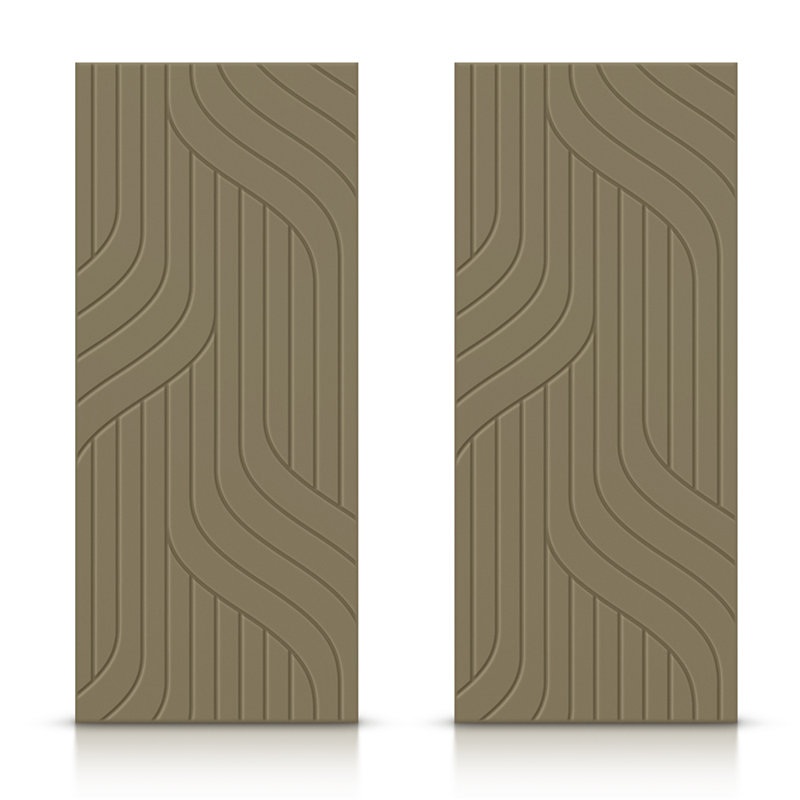 Portes de placard coulissantes à panneaux en bois manufacturé, 48 po x 80 po, Vert olive