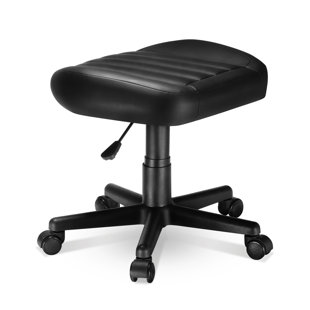 Lilithye Footrest Stool Under Desk Adjustable Height Footrest Ottoman  Ergonomic Foot Stool with Wheels 360° Rolling Footrest for Home Office  (Black)