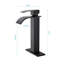 Robinet de lavabo de salle de bain avec bec cascade et poignée simple, finition noir mat, acier inoxydable manufacturé pour un bec de baignoire moderne, poignée de fonctionnement - débit d'eau, fabriqué-128812707