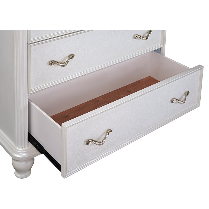 Dailynn 41'' W 5 - Drawer Dresser, White