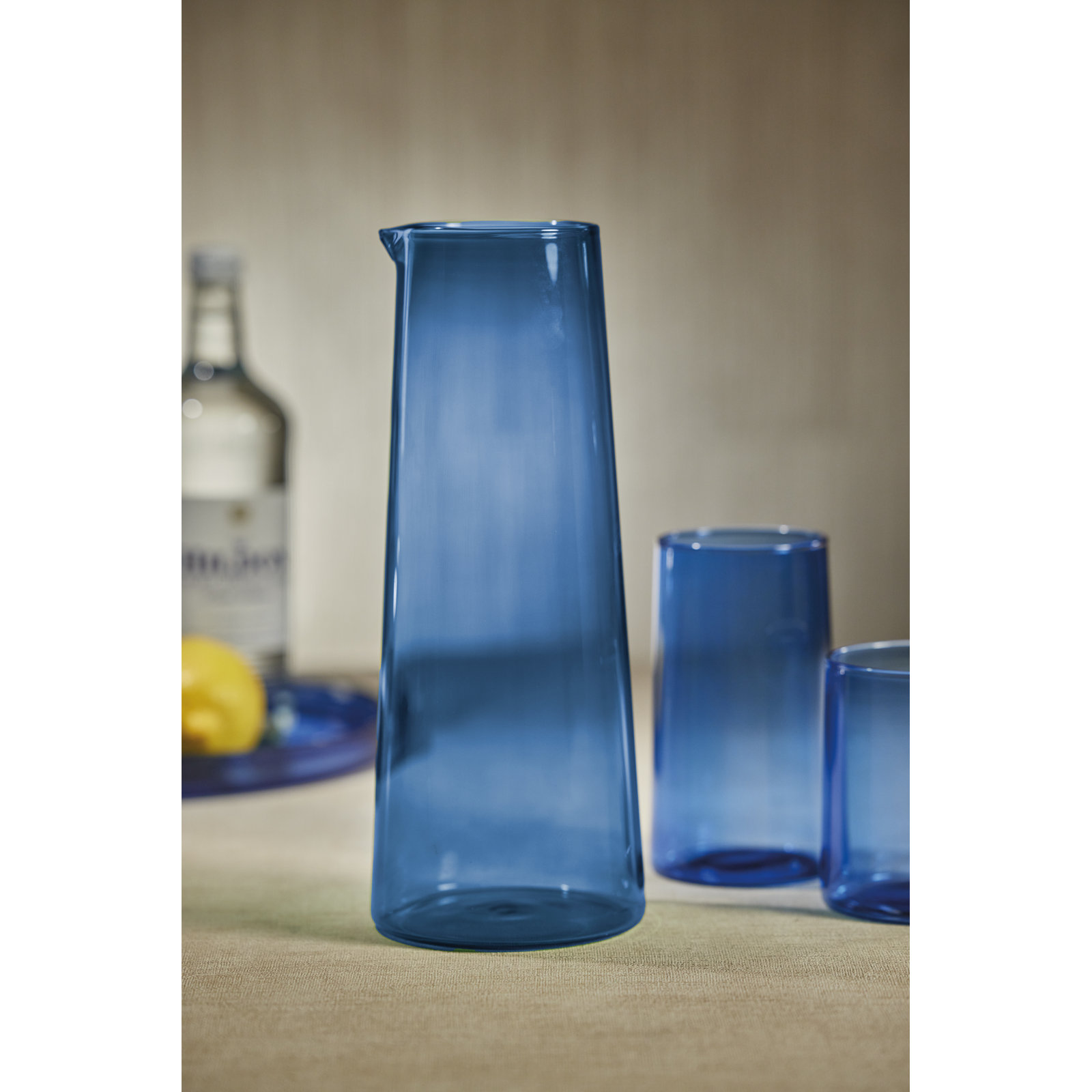 Bruce Glass Pitcher, Blue