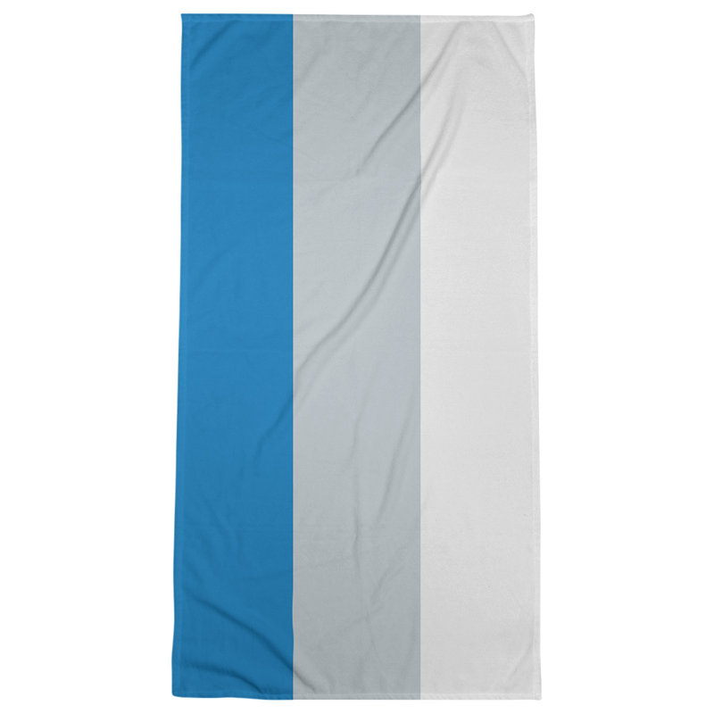 Cotton Blend Lightweight Bath Towel, Blue/Silver/White