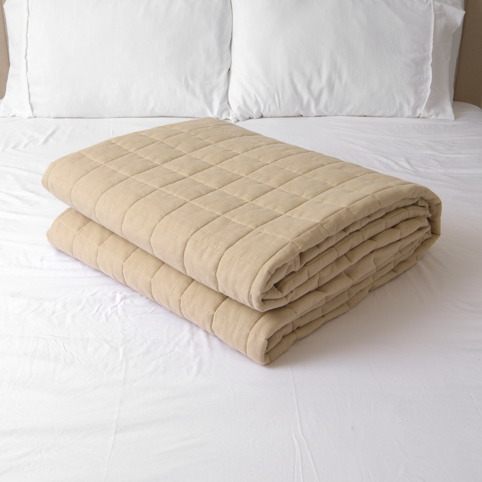 Hatley Linen Quilt Set, Natural, Queen Quilt