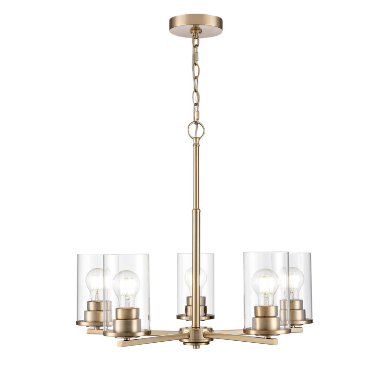 Lustre Lieberman - or moderne, 5, H 21,25 po x l 24 po x P 24 po